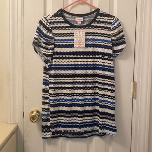 LuLaRoe SMALL Olive Stripped Top/Tee